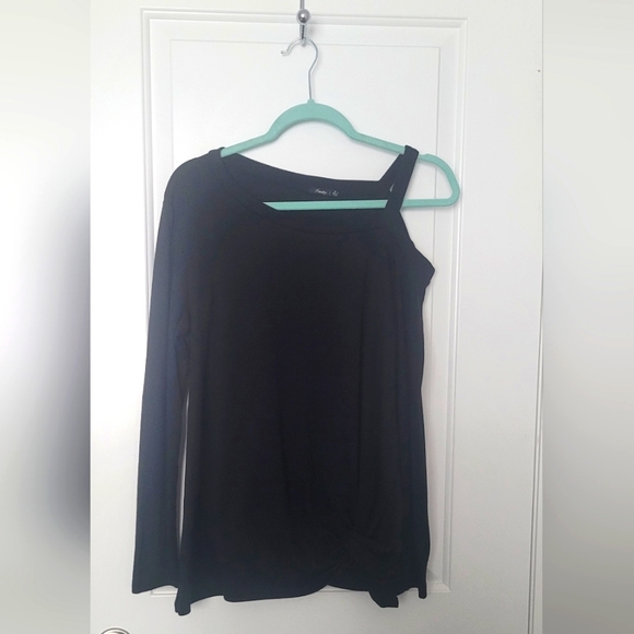 Fall Casual Cold Shoulder Long Sleeve Side Twist Knot Top… - Picture 3 of 6